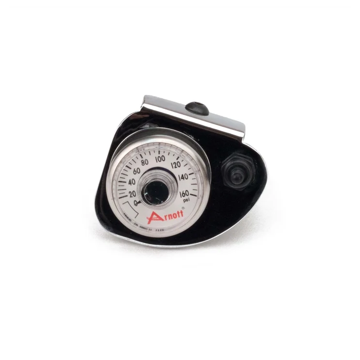Arnott® analog manometer med tumbrytare, kromat fäste