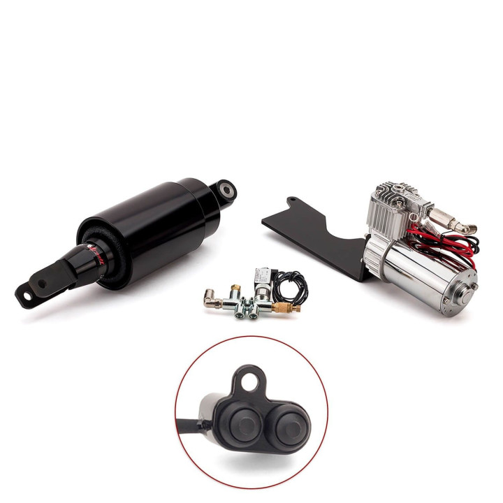 Arnott® Ultimate Ride air suspension kit for Honda Gold Wing & Gold Wing F6B 2001–2017, black handlebar switch
